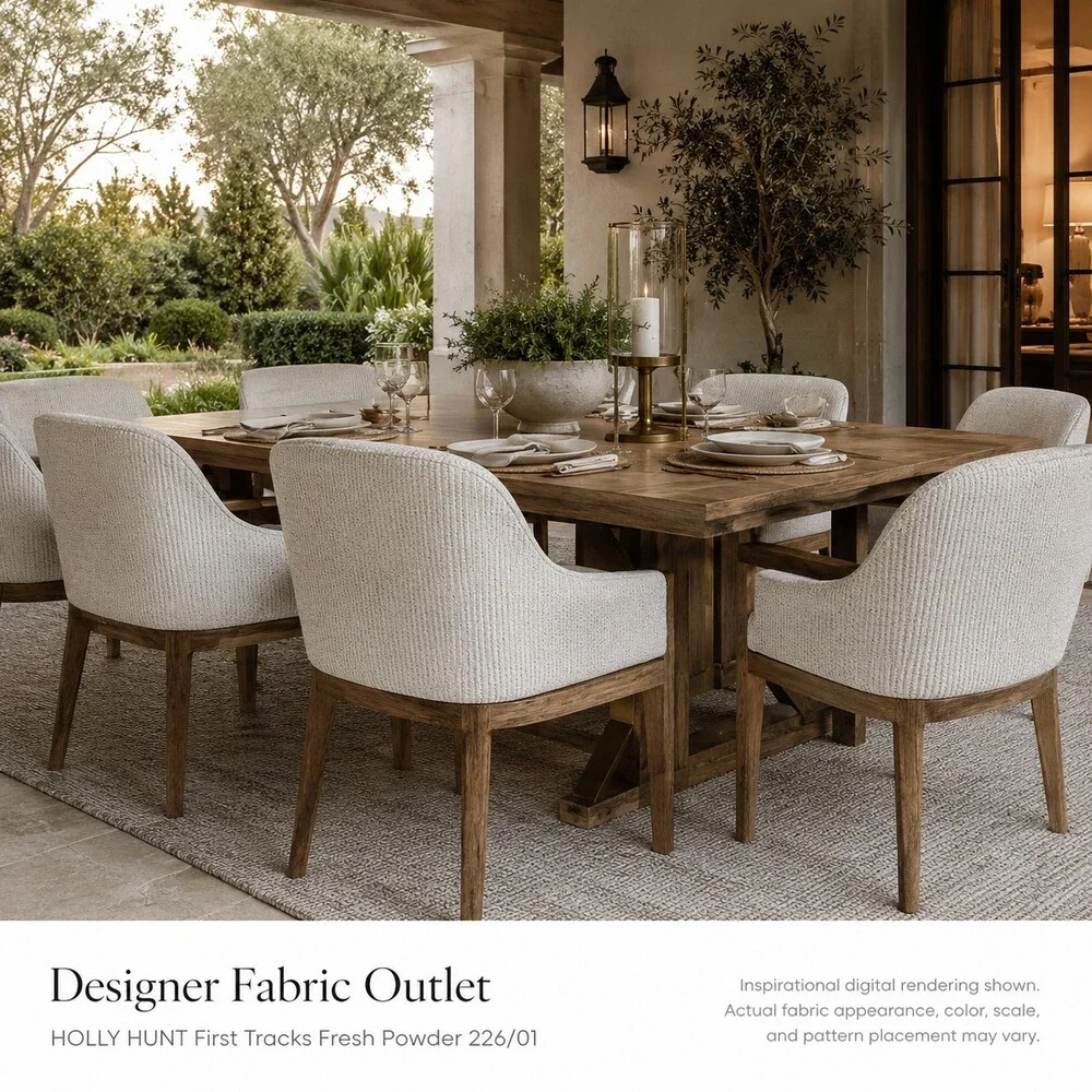 HOLLY HUNT First Tracks Fresh Powder Outdoor Upholstery Fabric 53
